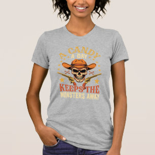 Ein Bonbon am Tag hält die Monster fern Halloween T-Shirt