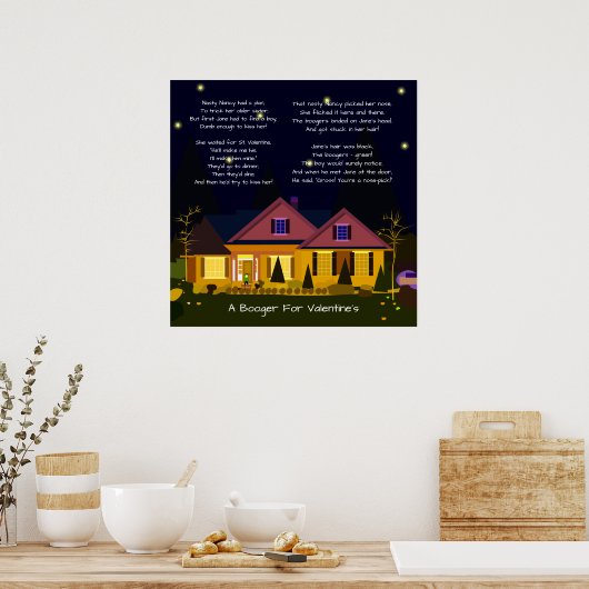 Ein Booger für Valentins oder Prom-Nachts-Gedicht Poster (Küche)