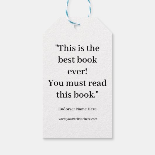 Ein Book Endsement Lesezeichen mit Multifunktionsl Geschenkanhänger (Rückseite)