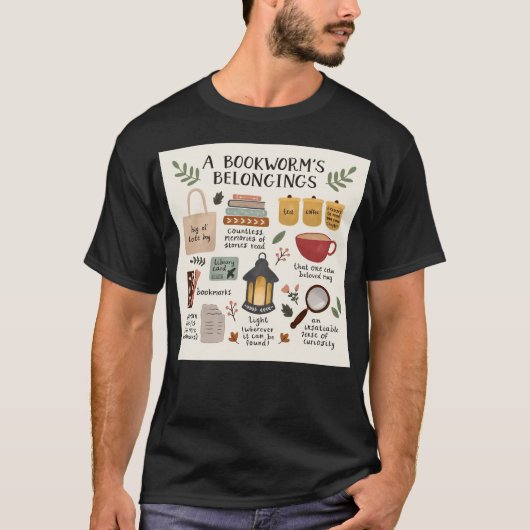 Ein Bookworm gehört zum Poster T-Shirt (Vorderseite)