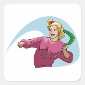 Ein Boomerang werfen Quadratischer Aufkleber (Vorderseite)