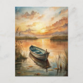 Ein Boot am See Postkarte (Vorderseite)