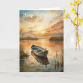 Ein Boot am Vatertag Karte (Gelbe Blume)