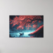 Ein Boot auf einem Gewässer Leinwanddruck (Vorderseite)