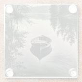 Ein Boot im Fluss Glasuntersetzer (Rückseite)