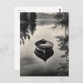 Ein Boot im Fluss Postkarte (Vorne/Hinten)