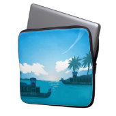 Ein Boot im Meer-18530 Laptopschutzhülle (Vorderseite Links)