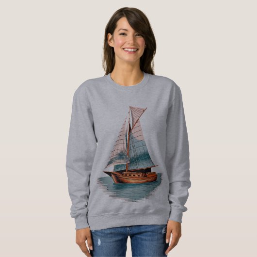 EIN BOOT IN DAS SEE GRAY SWEATSHIRT (Vorne ganz)
