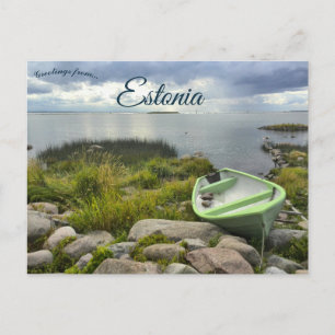 Ein Boot in Rohuneeme Estland Postkarte