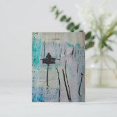 Ein Boot und ein Vogel Mixed Media Collage Postkarte (Stehend Vorderseite)