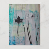 Ein Boot und ein Vogel Mixed Media Collage Postkarte (Vorderseite)