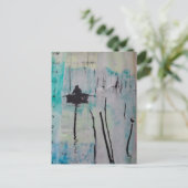 Ein Boot und ein Vogel Mixed Media Collage Postkarte (Stehend Vorderseite)