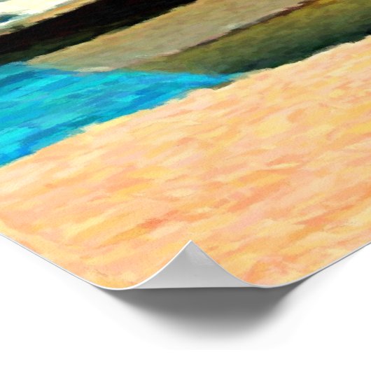 Ein Boot unter dem sonnigen Himmel Poster (Ecke)