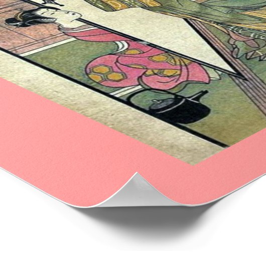 Ein Bordell in Shinagawa von Isoda, Koryusai Poster (Ecke)