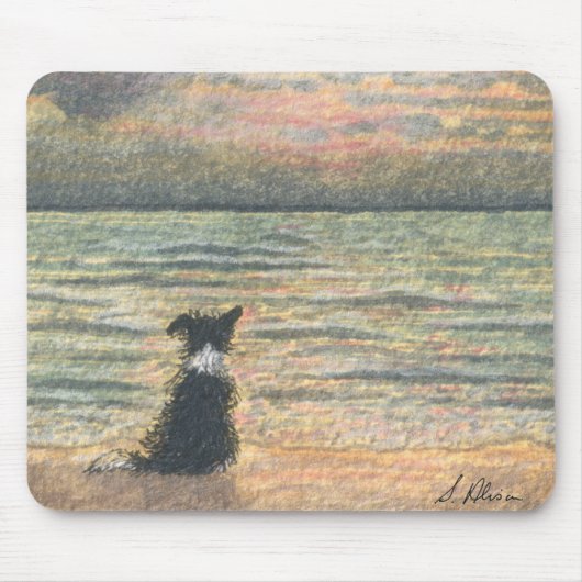 Ein Border-Colliehund sagt hallo zum Morgen Mousepad (Vorne)