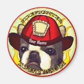 Ein Boston Terrier Feuerwehrmann Magnet (Vorne)