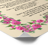 "Ein Bouquet der Blume" Gedicht auf einem 8x10 Pos Poster (Ecke)