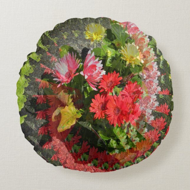 Ein Bouquet für Sie... Rundes Kissen (Vorderseite)