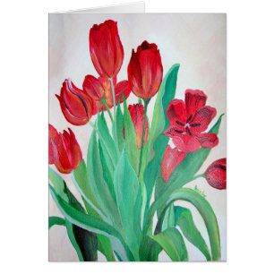Ein Bouquet mit roten Tulips