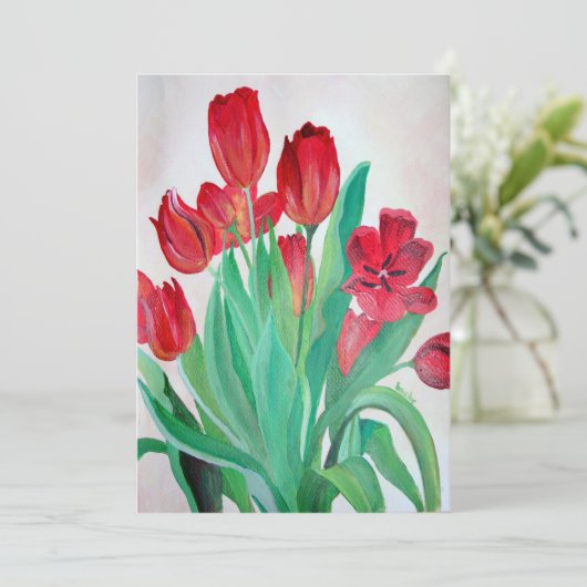 Ein Bouquet mit roten Tulips (Stehend Vorderseite)