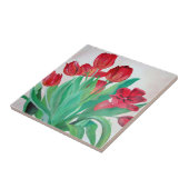 Ein Bouquet mit roten Tulips Fliese (Seite)