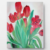 Ein Bouquet mit roten Tulips Fotoplatte (Vorderseite)