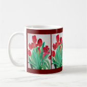 Ein Bouquet mit roten Tulips Kaffeetasse (Links)