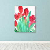 Ein Bouquet mit roten Tulips Leinwanddruck (Insitu (Holzboden))