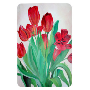 Ein Bouquet mit roten Tulips Magnet
