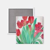 Ein Bouquet mit roten Tulips Magnet (Vorderseite/Rückseite)