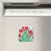 Ein Bouquet mit roten Tulips Magnet (In Situ (Geschirrspüler))