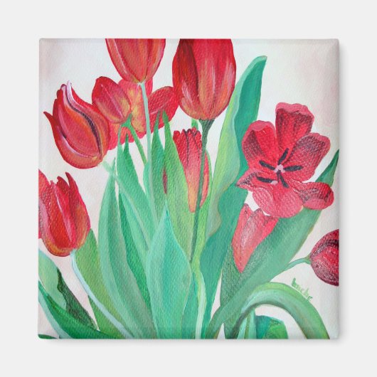 Ein Bouquet mit roten Tulips Magnet (Vorne)