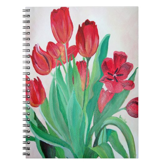Ein Bouquet mit roten Tulips Notizblock (Vorderseite)