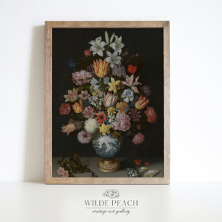 Ein Bouquet von Blume in einem Vintagen Vasengemäl Poster