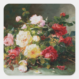 Ein Bouquet von Rose Quadratischer Aufkleber