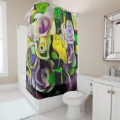 Ein Bouquet wunderschöner Blume in modernem Stil Duschvorhang (Beispiel)