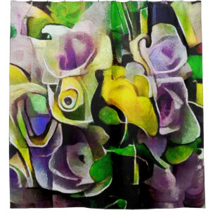 Ein Bouquet wunderschöner Blume in modernem Stil Duschvorhang