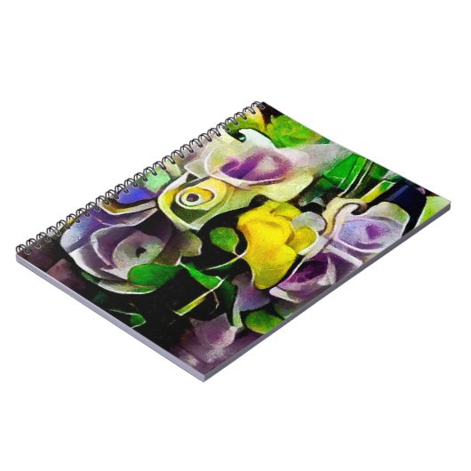 Ein Bouquet wunderschöner Blume in modernem Stil. Notizblock (Linke Seite)