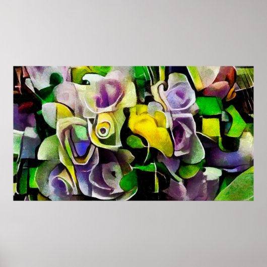 Ein Bouquet wunderschöner Blume in modernem Stil. Poster (Vorne)