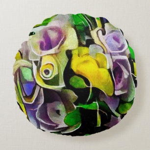 Ein Bouquet wunderschöner Blume in modernem Stil Rundes Kissen
