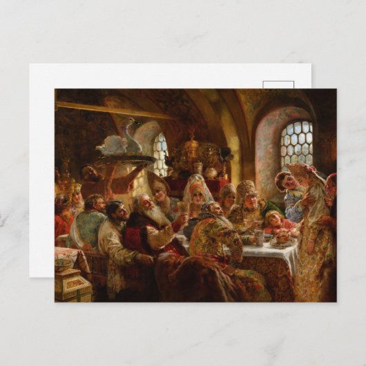 Ein Boyar Hochzeitsfest von Konstantin Makovsky Postkarte (Vorne/Hinten)