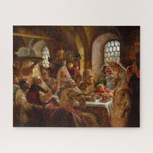 Ein Boyar Hochzeitsfest von Konstantin Makovsky Puzzle (Horizontal)