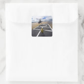 Ein brasilianischer Eurocopter bereitet sich auf d Quadratischer Aufkleber (Tasche)