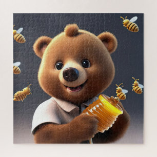 Ein brauner Cartoon, der Lieben hat, Honig zu esse Puzzle