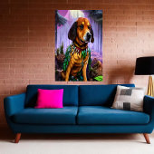 Ein brauner Hund im Wald | AI Art Poster