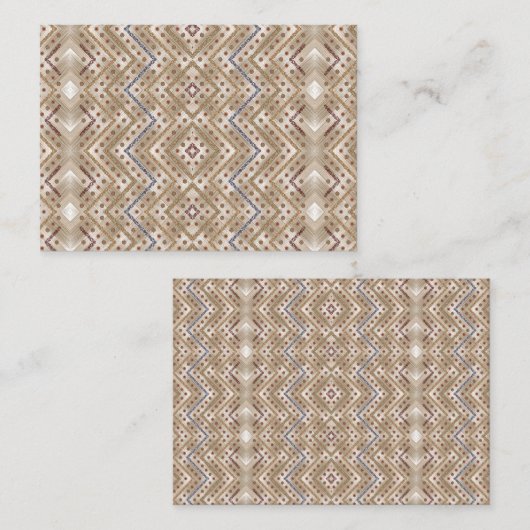 Ein brauner Teppich mit symmetrischem Design Terminkarte (Vorne/Hinten)