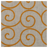 Ein brauner und orangefarbener Teppich mit einem s Stoff (Muster)
