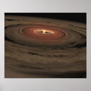 Ein brauner Zwerg, umgeben von einer wirbelnden Sc Poster