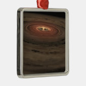 Ein brauner Zwerg, umgeben von einer wirbelnden Sc Silbernes Ornament (Rechts)