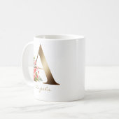 Ein Brief | Imitate Goldfolie Monogram Kaffeetasse (Vorderseite Links)